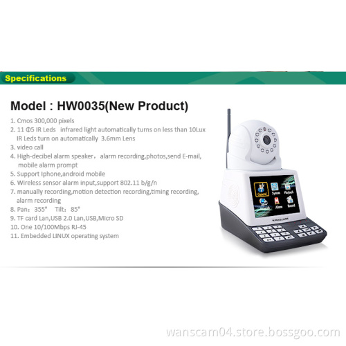 USB & TF Card H.264 300K Pixel network phone cam